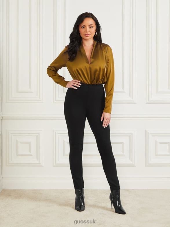 GUESS Women Delilah Bodysuit Olive Gold Apparel V28V61600