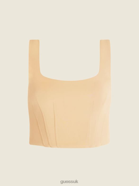 GUESS Women Elaine Scuba Top Nude Sand Apparel V28V61156