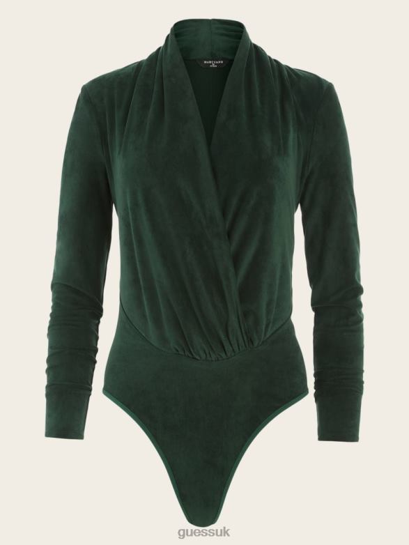 GUESS Women Hudson Bodysuit Chenille Green Apparel V28V61535