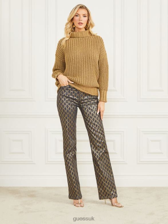 GUESS Women Promise Wool-Blend Sweater Cider Gold Multi Apparel V28V61575