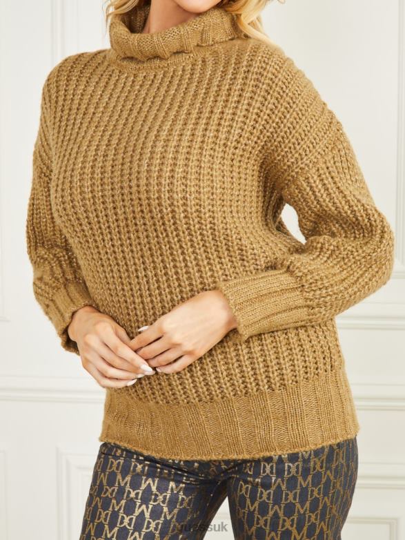 GUESS Women Promise Wool-Blend Sweater Cider Gold Multi Apparel V28V61575