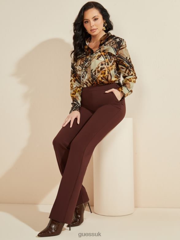 GUESS Women The Essence Blouse Leopard Lines Apparel V28V61627
