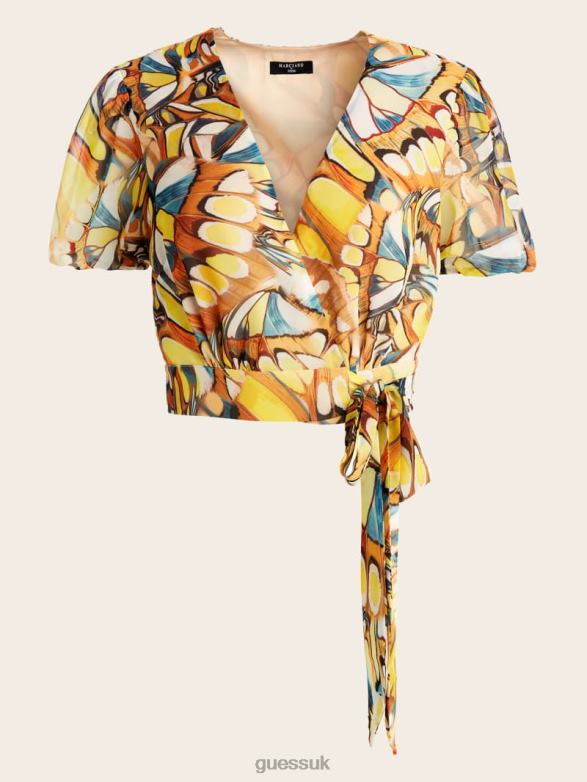 GUESS Women Top Golden Wing Print Apparel V28V61412