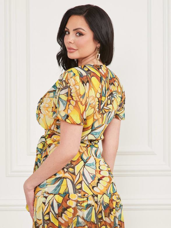 GUESS Women Top Golden Wing Print Apparel V28V61412