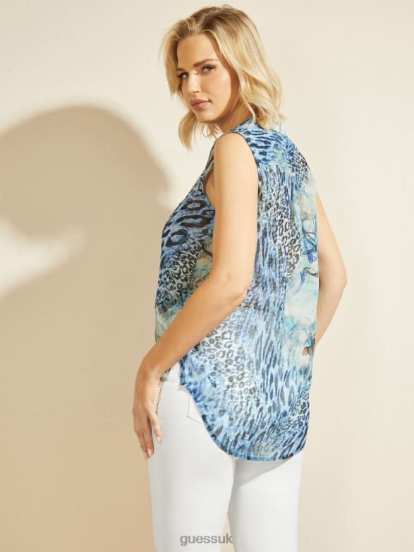 GUESS Women Underwater Love Silk Top Underwater Love Apparel V28V61263