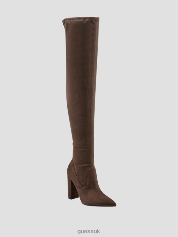 GUESS Women Abetter Faux-Suede Over-the-Knee Boots Medium Brown Footwear V28V63526