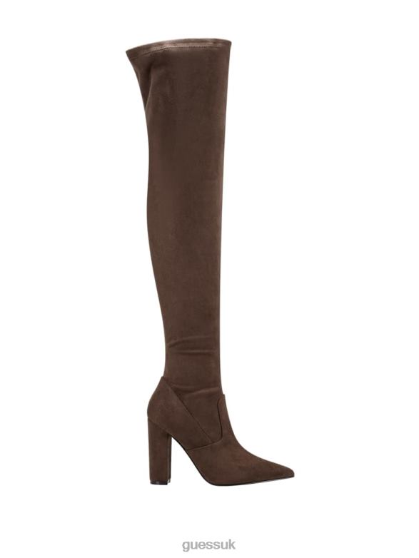 GUESS Women Abetter Faux-Suede Over-the-Knee Boots Medium Brown Footwear V28V63526