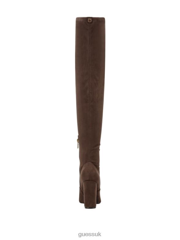 GUESS Women Abetter Faux-Suede Over-the-Knee Boots Medium Brown Footwear V28V63526