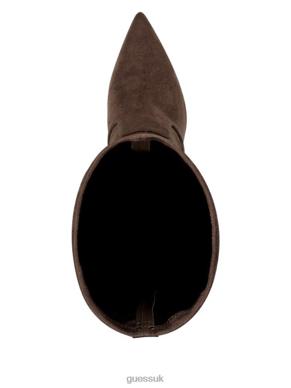 GUESS Women Abetter Faux-Suede Over-the-Knee Boots Medium Brown Footwear V28V63526