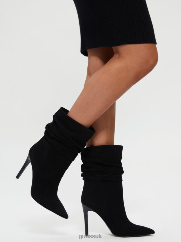 GUESS Women Backy Suede Slouch Bootie Black Footwear V28V63515