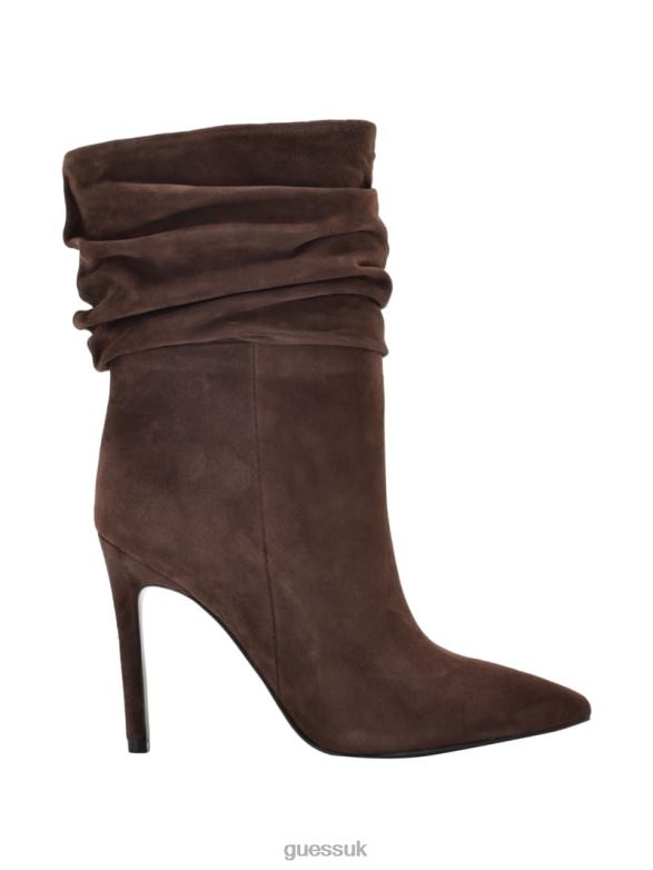 GUESS Women Backy Suede Slouch Bootie Medium Brown Footwear V28V63514