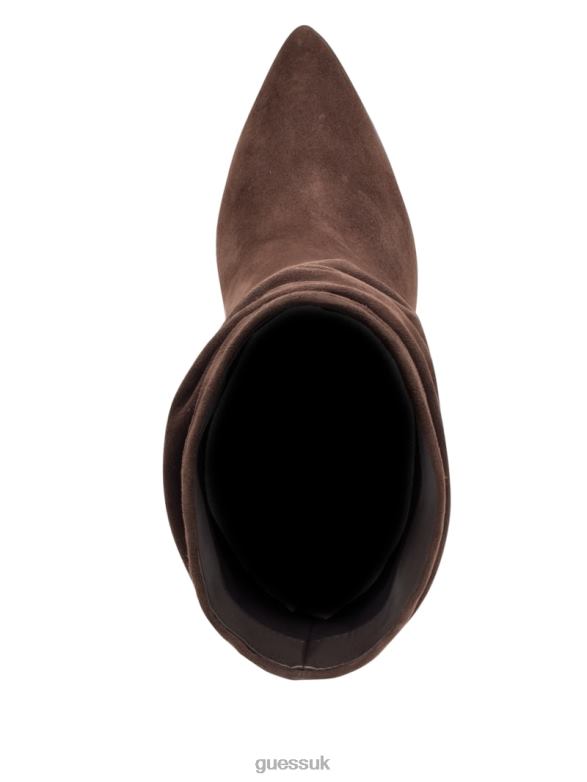 GUESS Women Backy Suede Slouch Bootie Medium Brown Footwear V28V63514