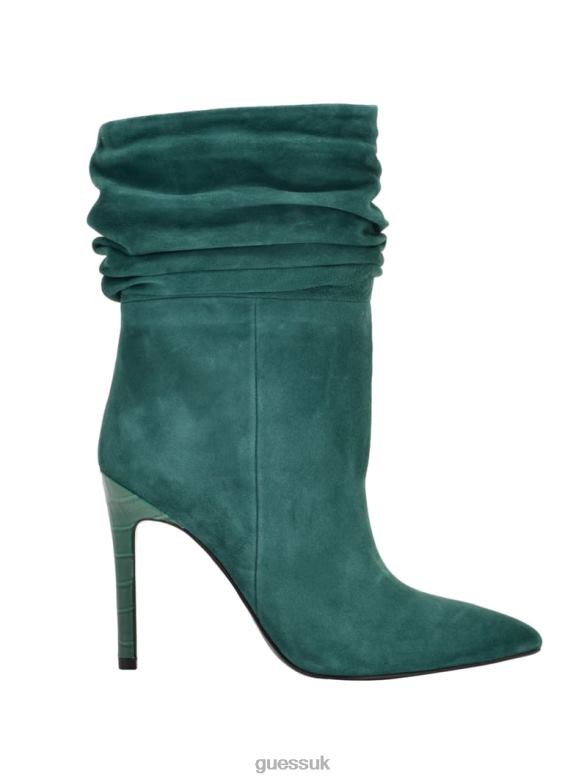 GUESS Women Backy Suede Slouch Bootie Medium Green 310 Footwear V28V63516