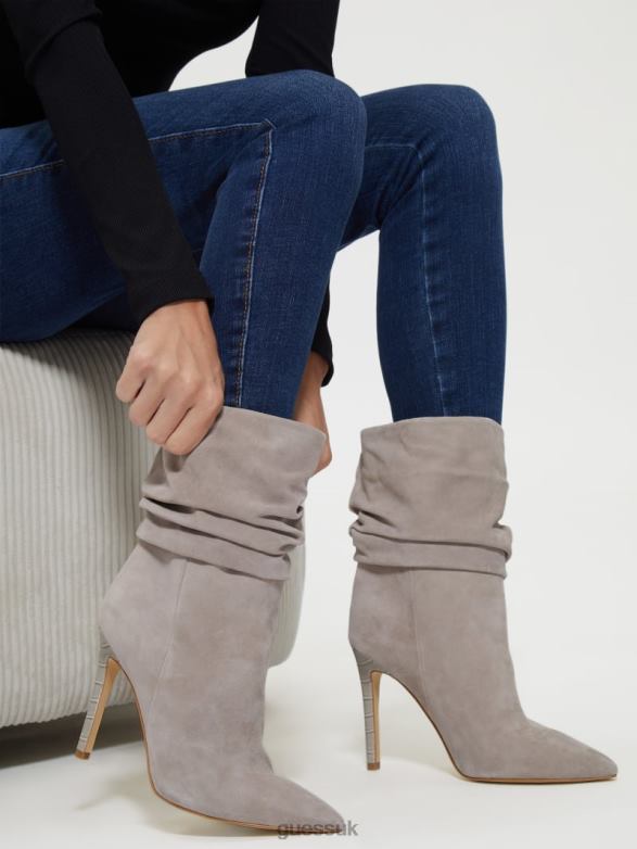 GUESS Women Backy Suede Slouch Bootie Taupe Footwear V28V63513