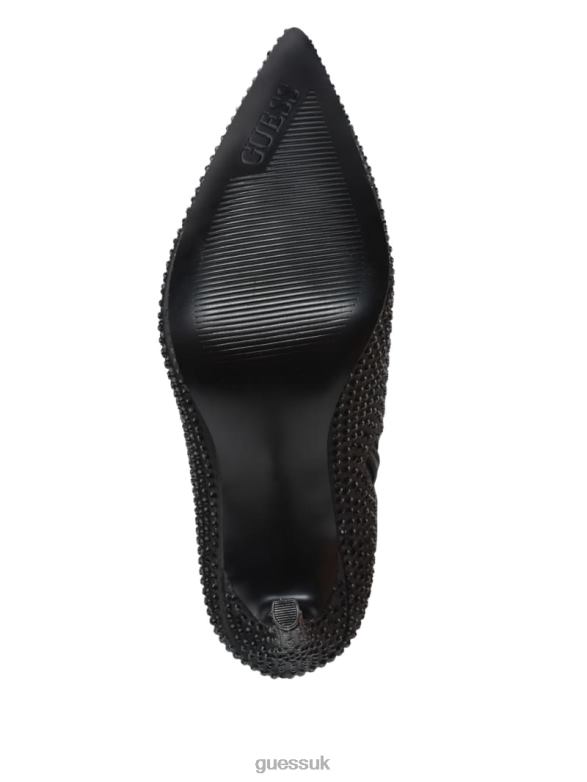 GUESS Women Bralyn Allover Rhinestone Boots Black Footwear V28V63517