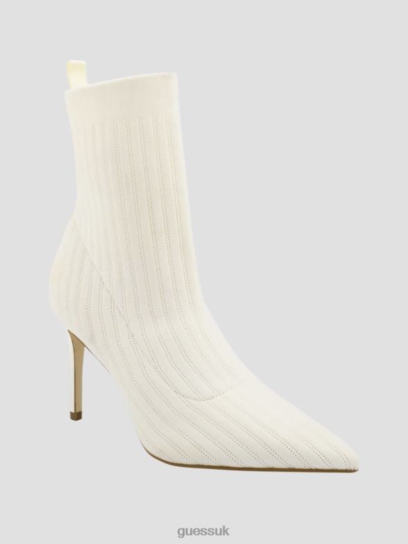 GUESS Women Dallyna Knit Sock Bootie Ivory 150 Footwear V28V63520