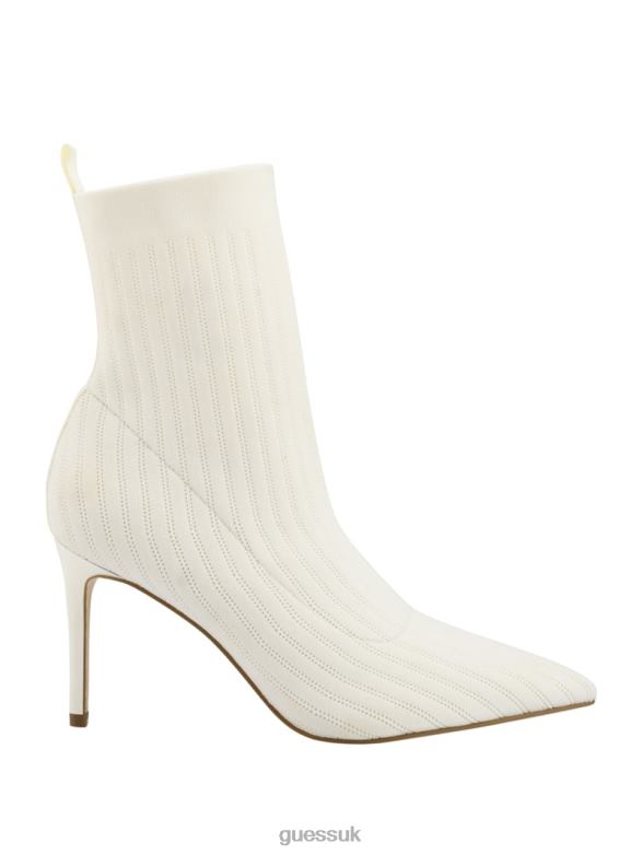 GUESS Women Dallyna Knit Sock Bootie Ivory 150 Footwear V28V63520