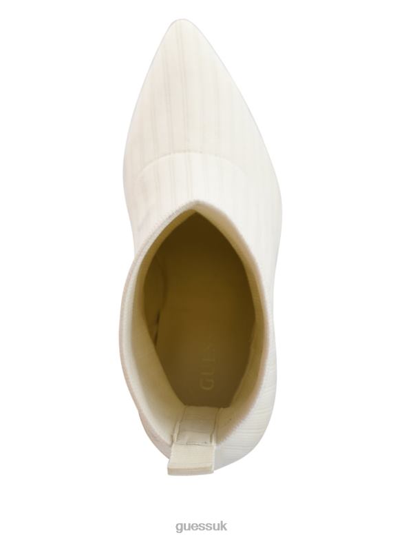 GUESS Women Dallyna Knit Sock Bootie Ivory 150 Footwear V28V63520