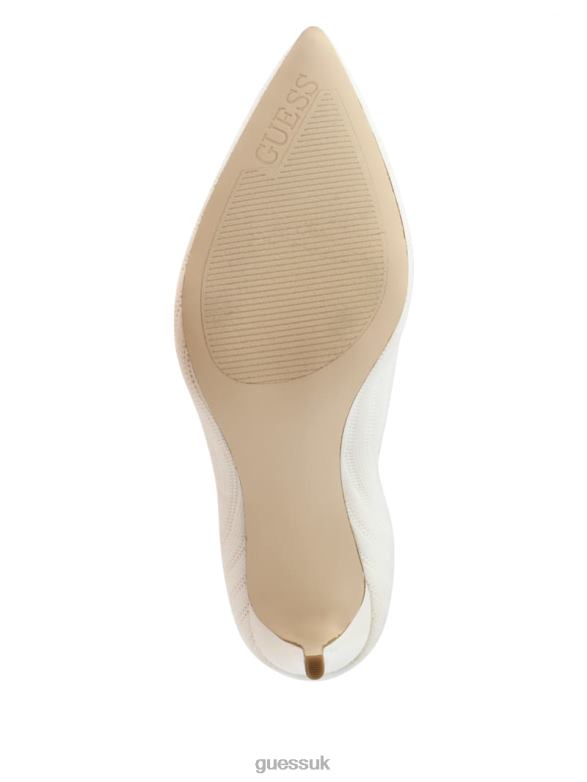 GUESS Women Dallyna Knit Sock Bootie Ivory 150 Footwear V28V63520