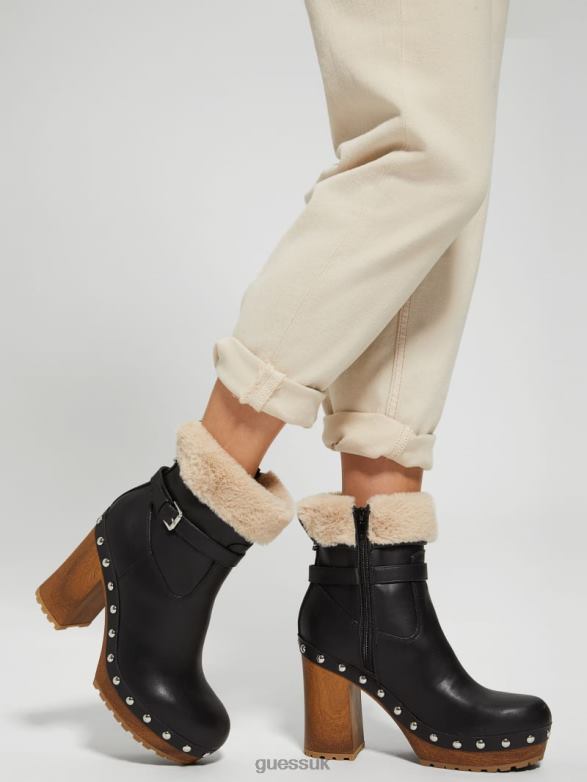 GUESS Women Damina Faux-Fur Lined Booties Black Footwear V28V63530