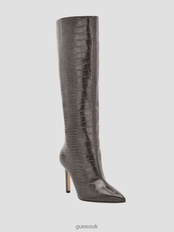 GUESS Women Dayton Faux-Leather Knee-High Boots Dark Brown Footwear V28V63523
