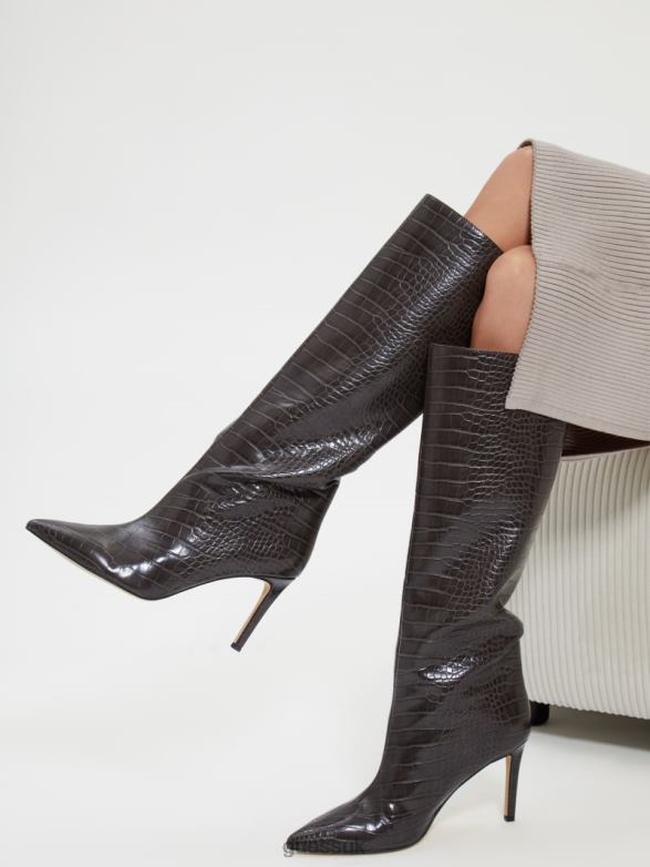 GUESS Women Dayton Faux-Leather Knee-High Boots Dark Brown Footwear V28V63523