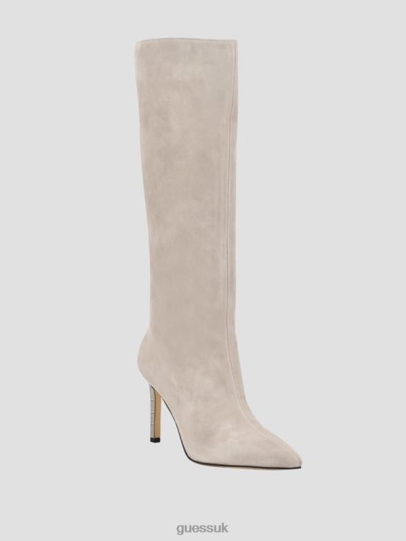 GUESS Women Dayton Faux-Suede Knee-High Boots Light Gray Suede Footwear V28V63522