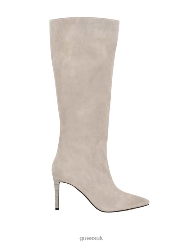 GUESS Women Dayton Faux-Suede Knee-High Boots Light Gray Suede Footwear V28V63522