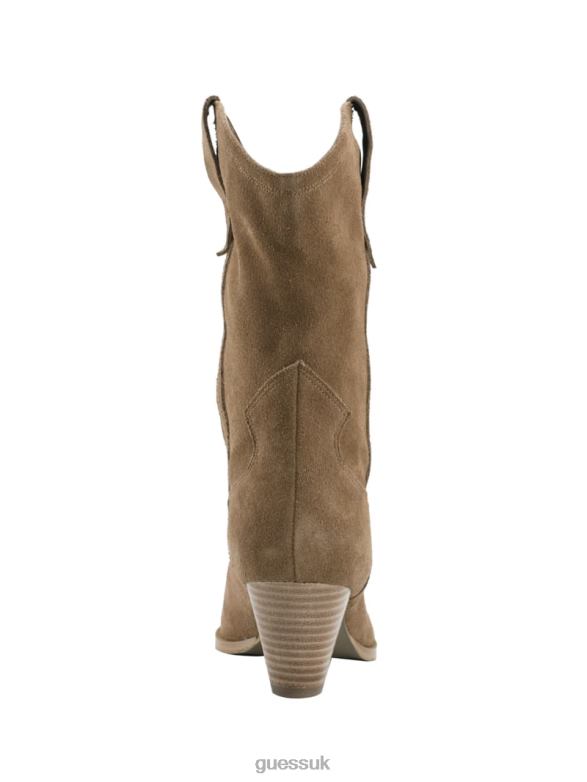 GUESS Women Odilia Cowboy Boots Medium Brown Footwear V28V63511