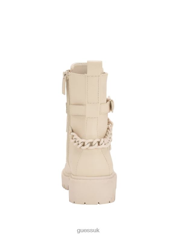 GUESS Women Olisie Buckle Utility Boots Ivory 150 Footwear V28V63512