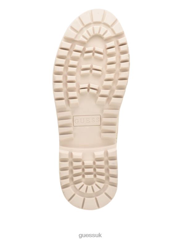 GUESS Women Olisie Buckle Utility Boots Ivory 150 Footwear V28V63512