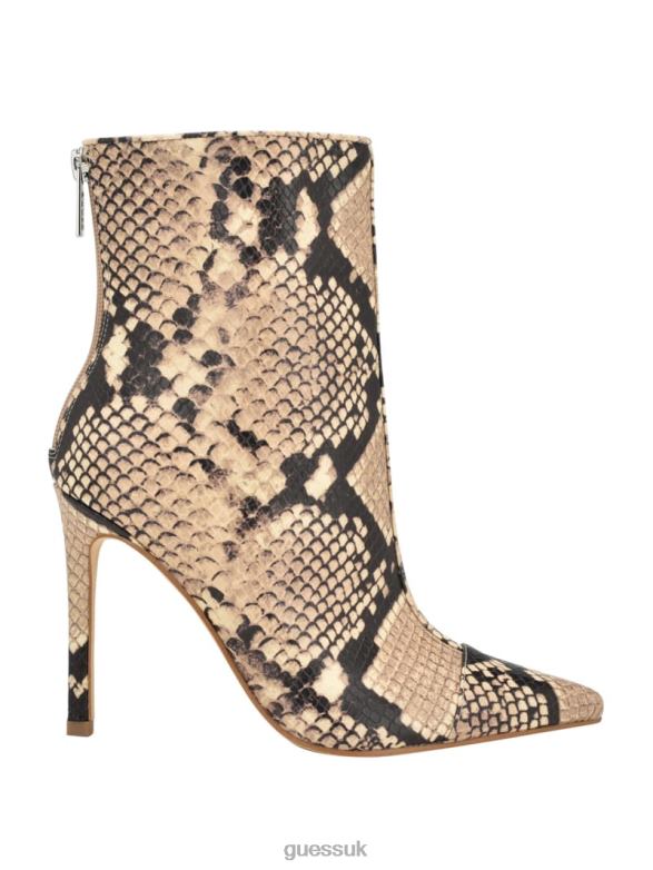 GUESS Women Simone Zip-Up Heel Booties Medium Natural 101 Footwear V28V63531