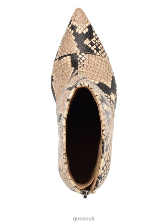 GUESS Women Simone Zip-Up Heel Booties Medium Natural 101 Footwear V28V63531