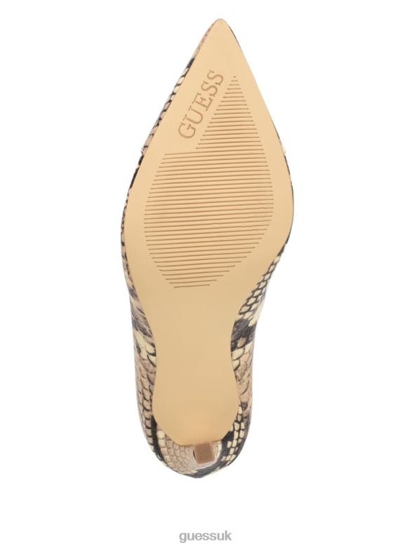 GUESS Women Simone Zip-Up Heel Booties Medium Natural 101 Footwear V28V63531