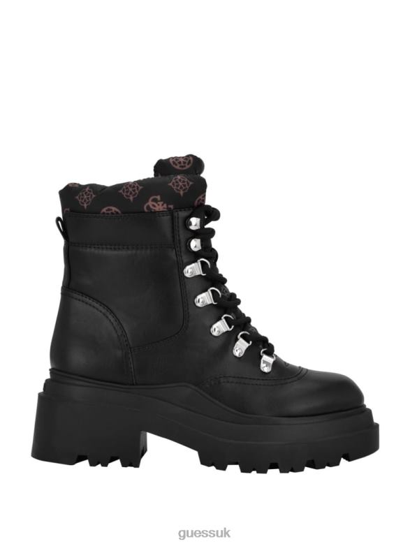 GUESS Women Vaney Logo Moto Booties Black Footwear V28V63534