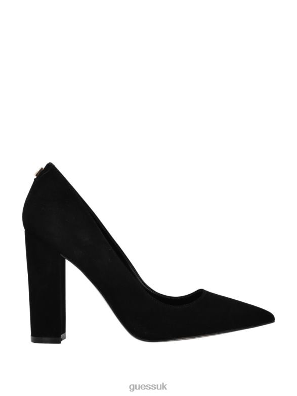 GUESS Women Abagail Leather Heels Black Footwear V28V63425