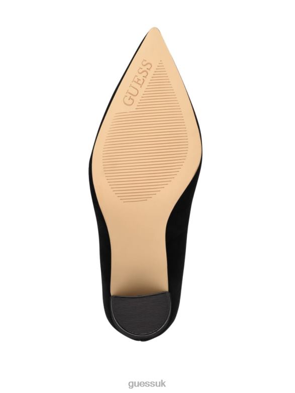 GUESS Women Abagail Leather Heels Black Footwear V28V63425