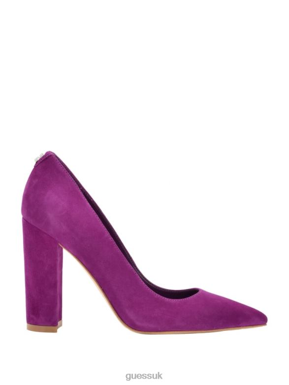 GUESS Women Abagail Leather Heels Dark Pink Footwear V28V63436