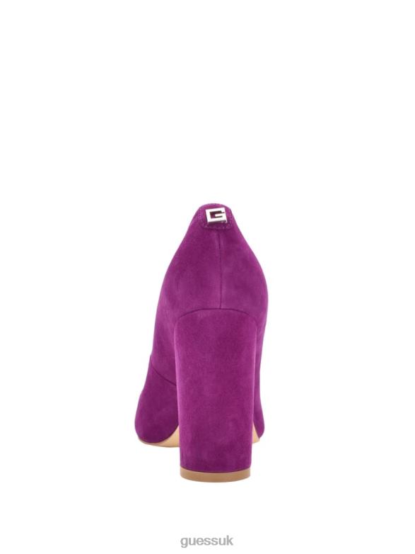 GUESS Women Abagail Leather Heels Dark Pink Footwear V28V63436