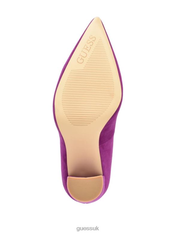 GUESS Women Abagail Leather Heels Dark Pink Footwear V28V63436