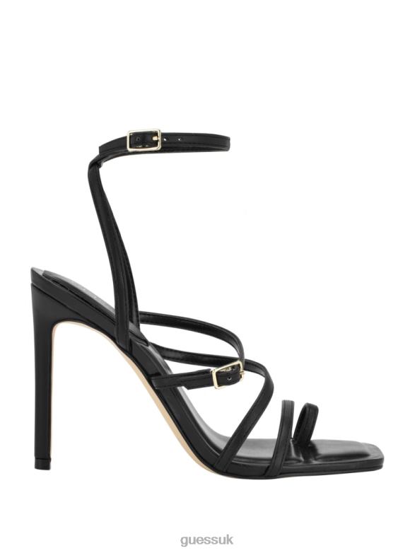 GUESS Women Bolten Strappy Stiletto Heels Black Footwear V28V63421