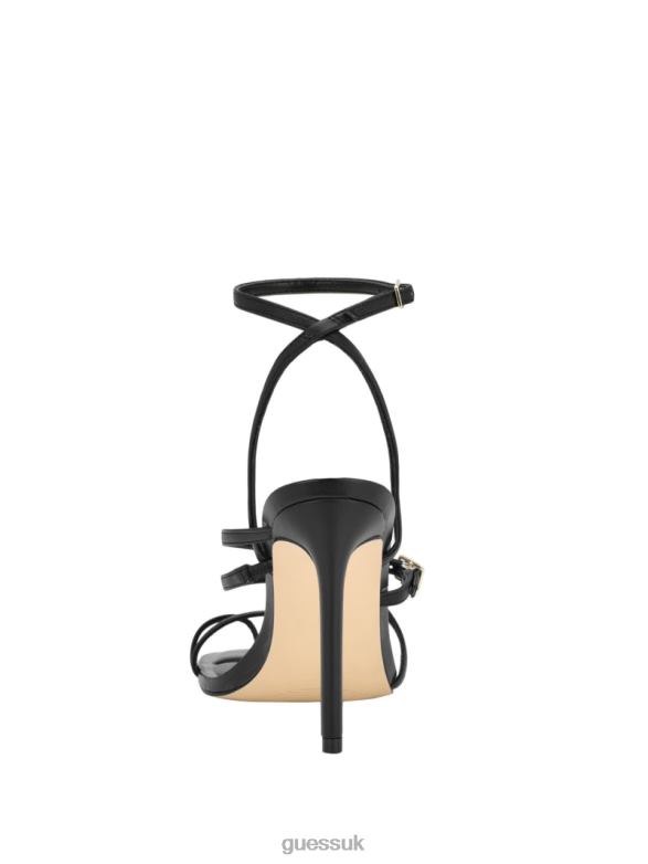 GUESS Women Bolten Strappy Stiletto Heels Black Footwear V28V63421