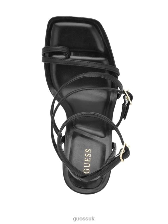 GUESS Women Bolten Strappy Stiletto Heels Black Footwear V28V63421