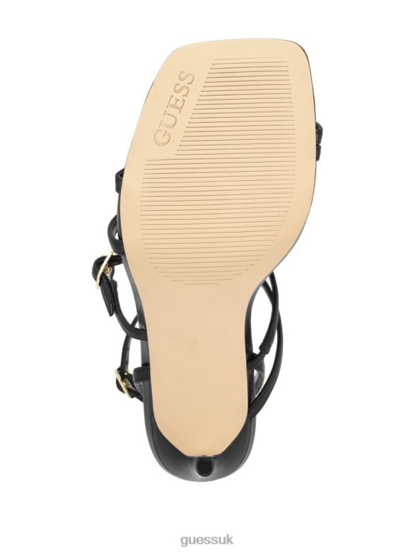 GUESS Women Bolten Strappy Stiletto Heels Black Footwear V28V63421