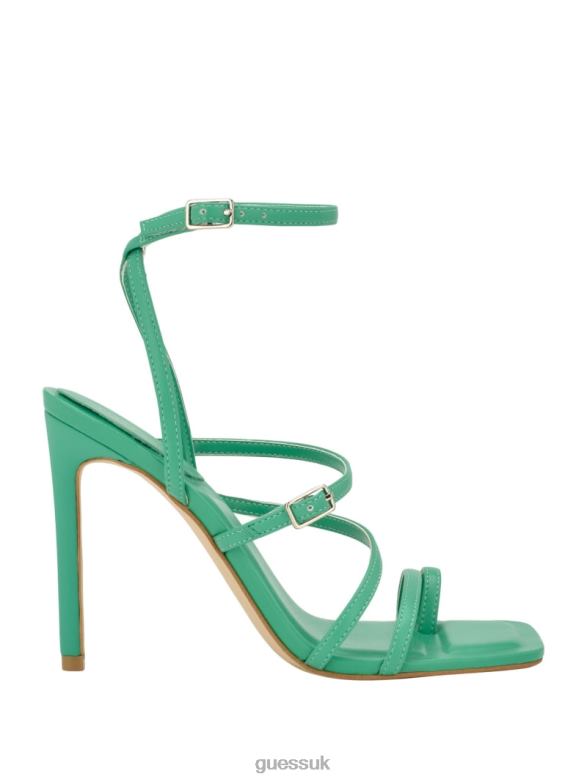 GUESS Women Bolten Strappy Stiletto Heels Light Green Footwear V28V63433