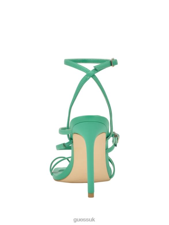GUESS Women Bolten Strappy Stiletto Heels Light Green Footwear V28V63433