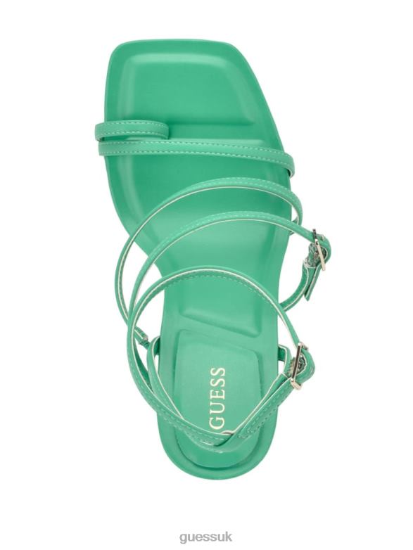 GUESS Women Bolten Strappy Stiletto Heels Light Green Footwear V28V63433