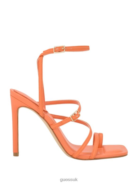 GUESS Women Bolten Strappy Stiletto Heels Orange Footwear V28V63423