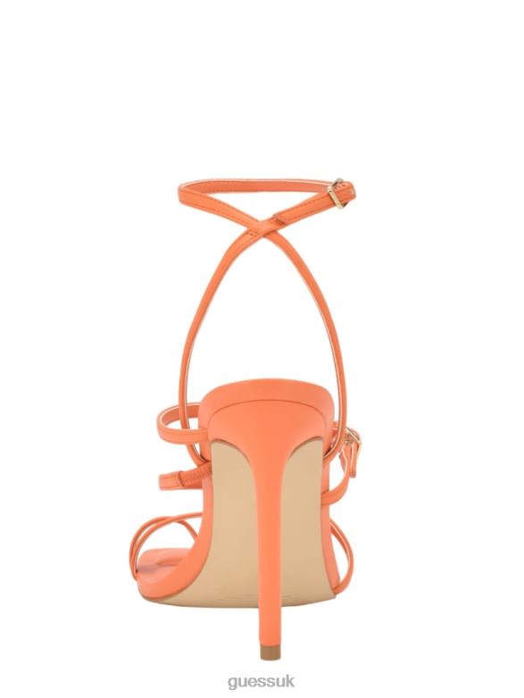 GUESS Women Bolten Strappy Stiletto Heels Orange Footwear V28V63423