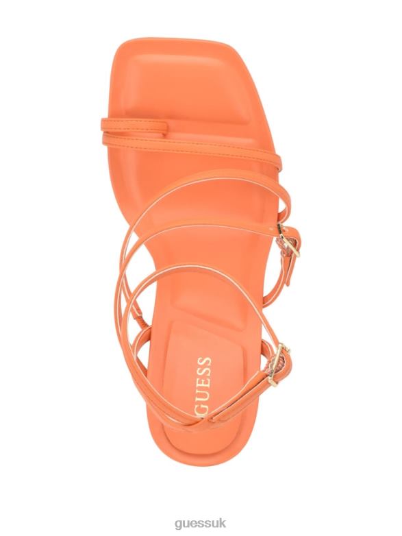 GUESS Women Bolten Strappy Stiletto Heels Orange Footwear V28V63423